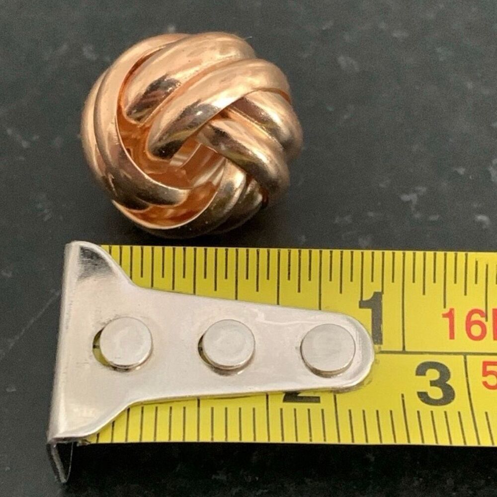 Love Knot Large Stud Earrings Gold Tone .75” - Picture 4 of 5